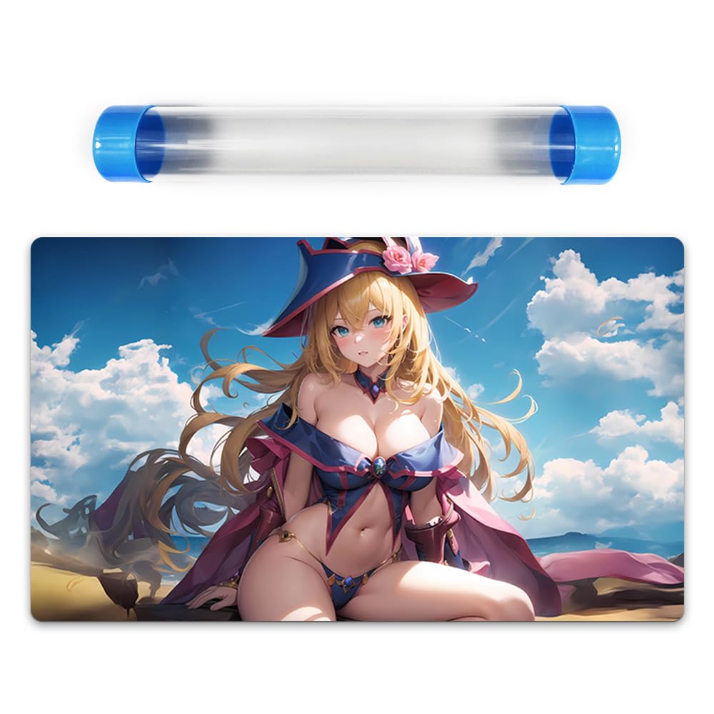 Ygomat Dark Magician Girl Trading Card Game OCG TCG Playmat Free Best Tube/Bag (DM211) (A_No Playzones + Tube)