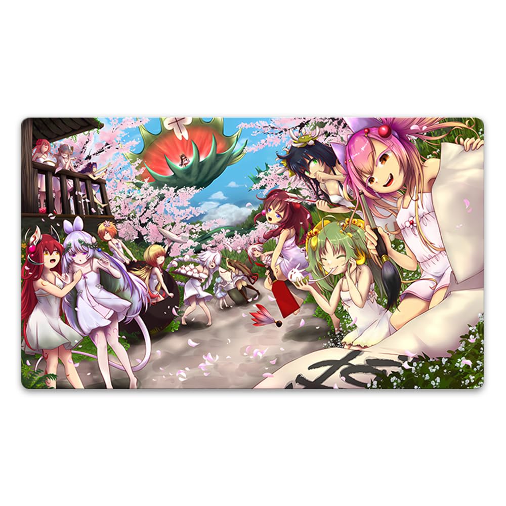 Ygomat Traptrix Girls Trading Card Game OCG Playmat TCG Mat Free Best Tube/Bag (TX227) (C_No Playzones + Bag)