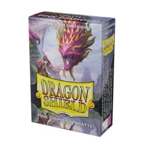 Dragon Shield Japanese Size Sleeves – Matte Pink Diamond 60CT - Card Sleeves Smooth & Tough - Compatible with Pokemon, Yugioh, & More– TCG, OCG