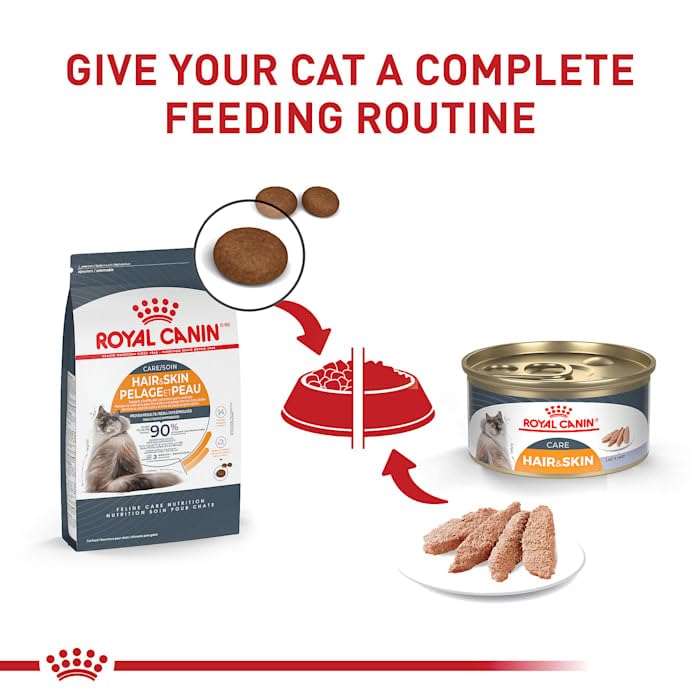 Royal Canin Feline Care Nutrition Hair & Skin Care Loaf in Sauce Canned Cat Food, 3 oz., Case of 24