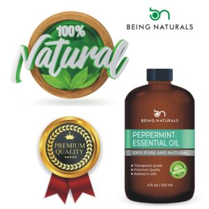 Peppermint Essential Oil - Huge 4 FL OZ - 100% Pure & Natural – Premium Natural Oil with Glass Dropper (Peppermint Oil)