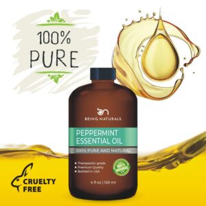 Peppermint Essential Oil - Huge 4 FL OZ - 100% Pure & Natural – Premium Natural Oil with Glass Dropper (Peppermint Oil)