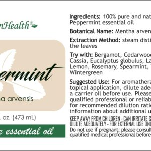 Peppermint 100% Pure Therapeutic Grade Essential Oil-16 fl oz, Perfect for Aromatherapy Diffusers, Candle Making, Soap Making