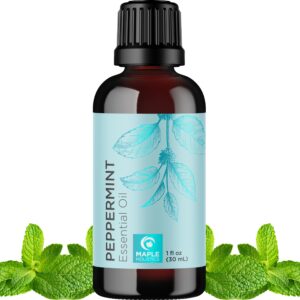 peppermint essential oil for diffuser aromatherapy - 100% pure peppermint oil for hair skin and nails plus undiluted refreshing aromatherapy essential oil for diffusers baths and topical uses 1oz