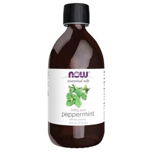 now essential oils, peppermint oil, invigorating aromatherapy scent, steam distilled, 100% pure, vegan, child resistant cap, 16-ounce