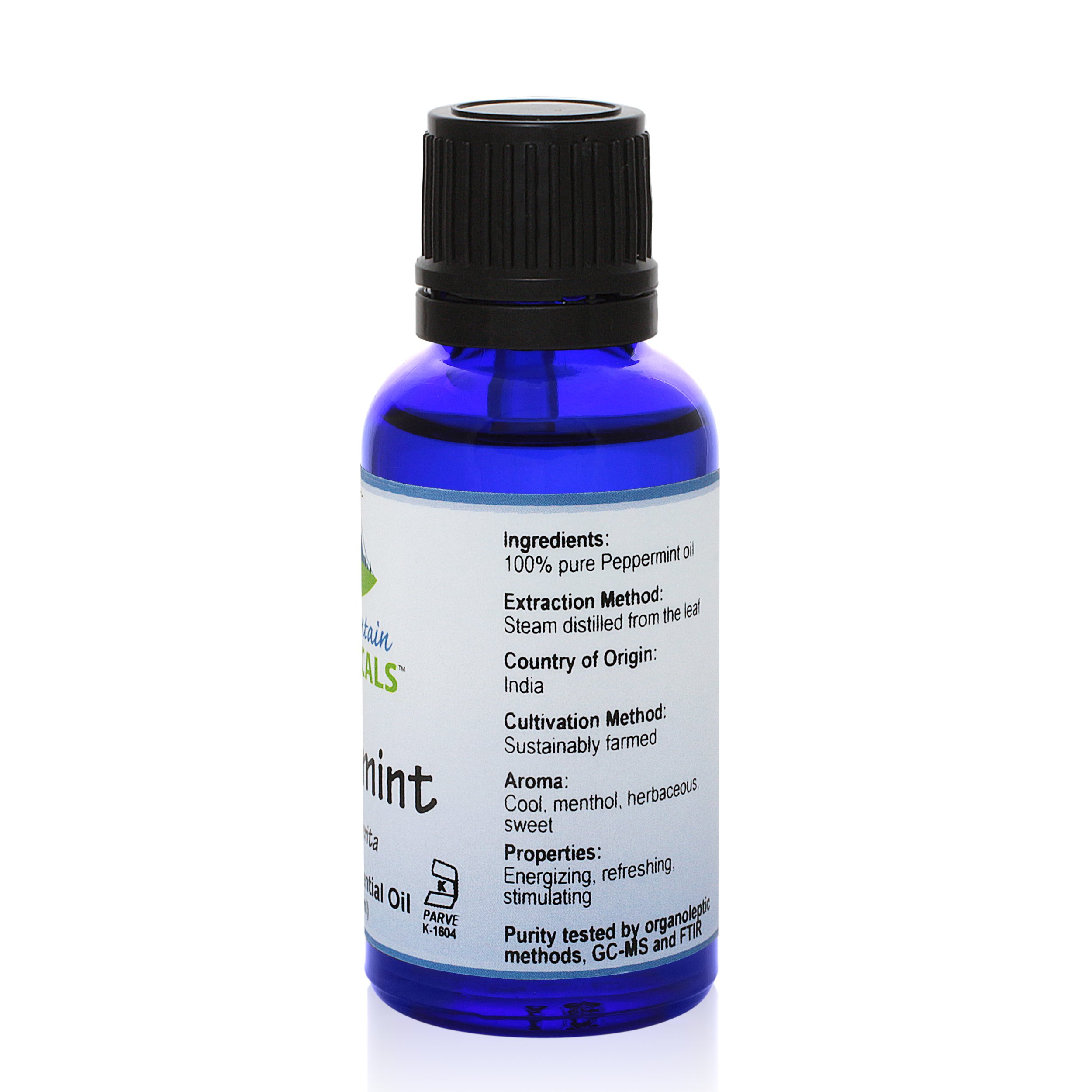 Peppermint Essential Oil - Full 1 oz (30 ml) Bottle - Pure Natural & Kosher Certified Mentha Piperita