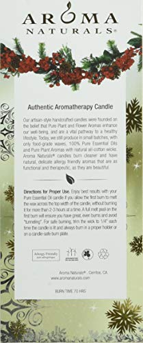 Aroma Naturals Holiday Essential Oil Vanilla & Peppermint Scented Pillar Candle, Cool Wish, 2.75 inch x 5 inch