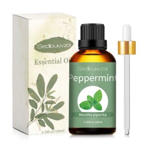 Sedbuwza Peppermint Essential Oil, Peppermint Oil 100% Pure Natural Peppermint Fragrance Oil for Massage Diffuser Humidifier Candle Soap Aromatherapy Making - 3.38 OZ/100ML