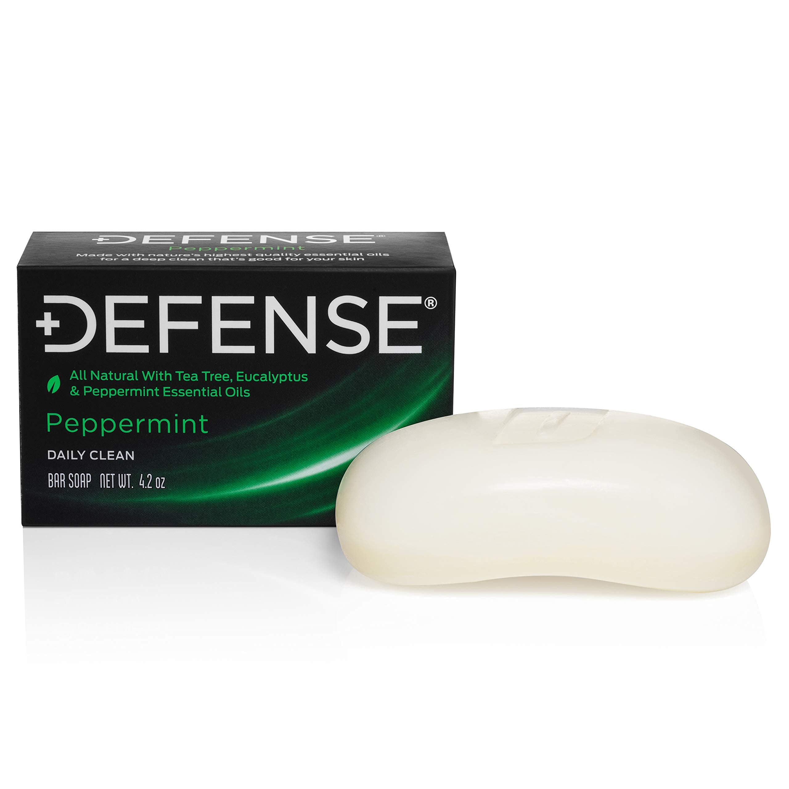 Defense Soap All Natural Peppermint Bar Soap for Men | Made by Wrestlers with Tea Tree Oil & Eucalyptus Oil to Promote Healthy Skin