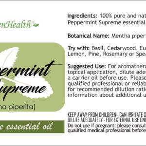 1 fl oz Peppermint Essential Oil (Mentha Piperita) (100% Pure & Uncut) - GreenHealth