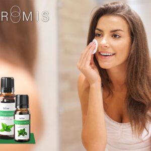 ArOmis Organic Peppermint Essential Oil - 100% Pure Therapeutic Grade - Undiluted, Premium Oil - 150 Micron Filtered, Perfect for Aromatherapy Diffusers (10ml / .34 fl oz)