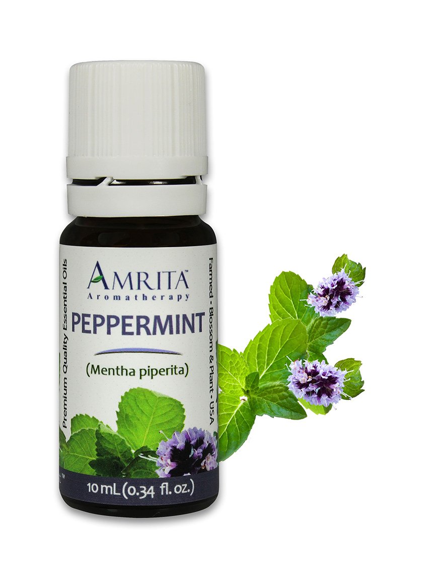 Amrita Aromatherapy Peppermint Essential Oil, 100% Pure Undiluted Mentha piperita, Therapeutic Grade, Premium Quality Aromatherapy Oil, Tested & Verified, 10ML