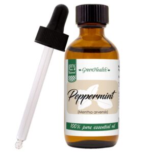 Peppermint Essential OIl - 100% Pure Essential Oil - 2 fl oz w/Glass Dropper