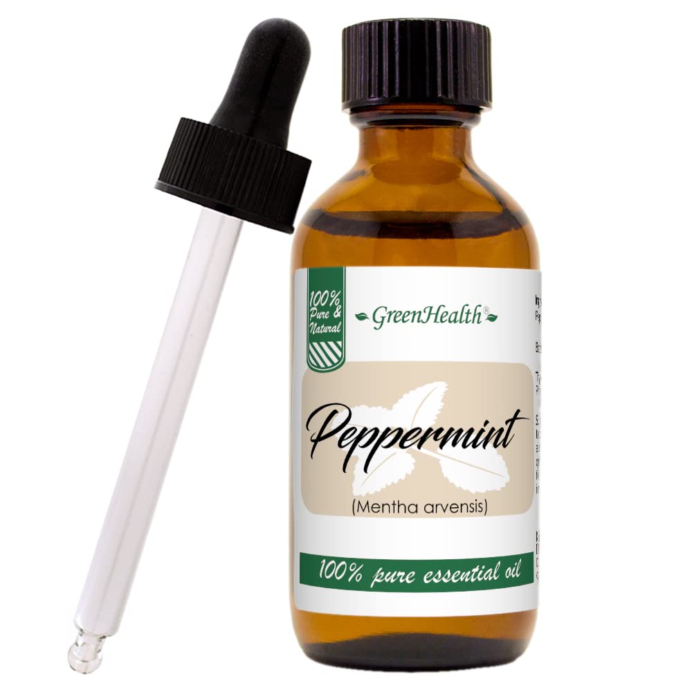 Peppermint Essential OIl - 100% Pure Essential Oil - 2 fl oz w/Glass Dropper