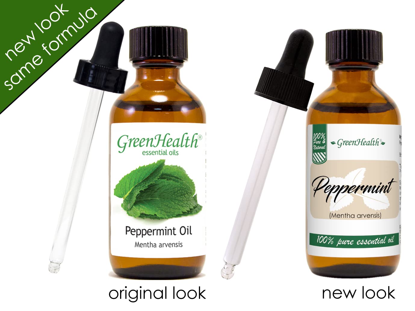 Peppermint Essential OIl - 100% Pure Essential Oil - 2 fl oz w/Glass Dropper