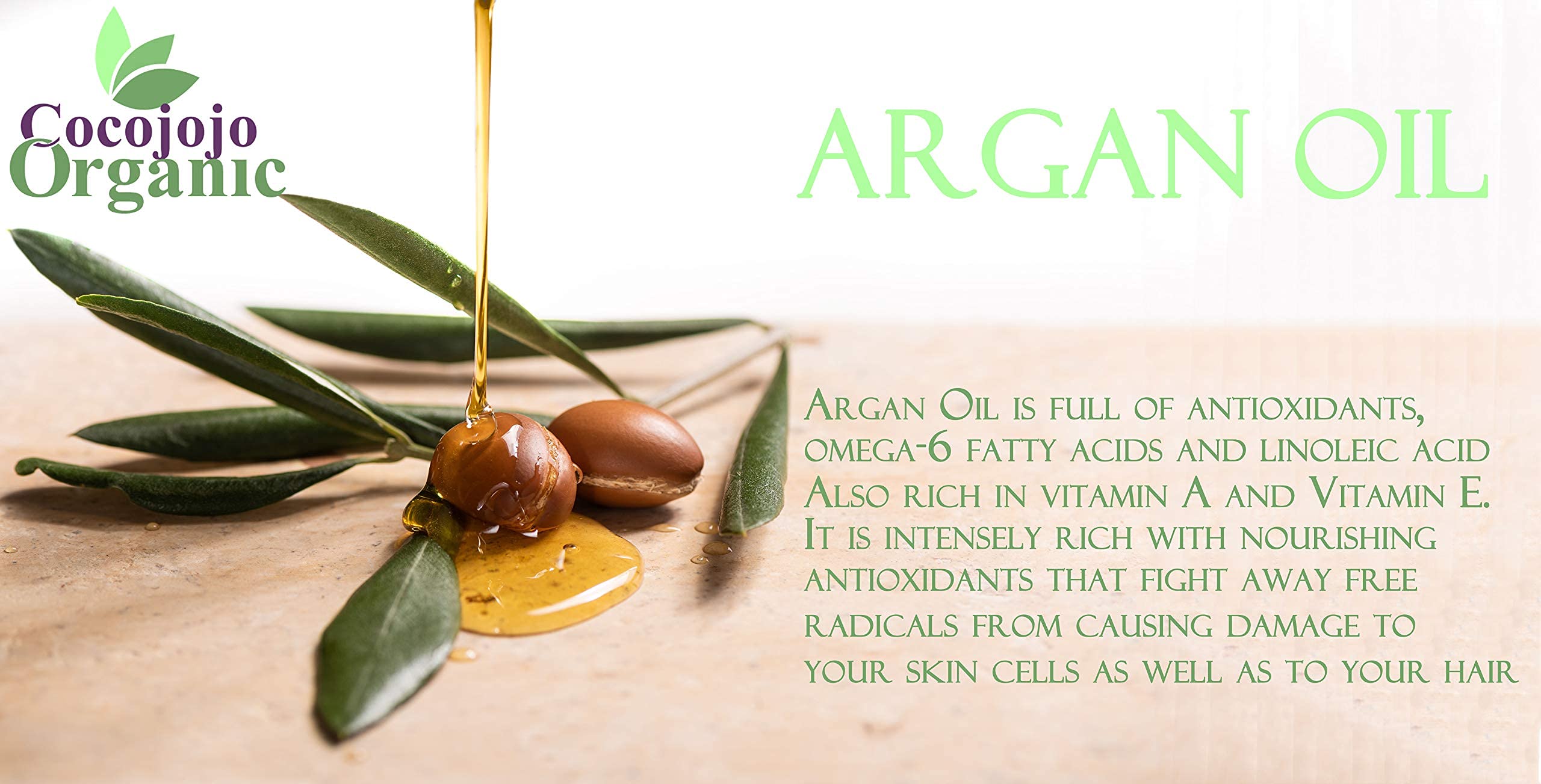 cocojojo Pure Deodorized Argan Oil - All Natural - Moroccan Argan Oil - Filtered to Reduce Smell - Perfect for Skin, Face, Hair, Nails - Reduced Scent - (16 oz)