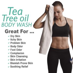 Natural Riches Tea Tree Oil Body Wash, 2x16 fl oz - Soothing, Calming, and Hydrating for Normal, Combination, Sensitive, Oily, and Dry sensitive skin bodywash