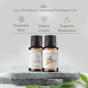 Nature Packaged Cedarwood Essential Oil (Himalayan) - Direct from Hindustan Mint & Agro in India - Essential Oil for Diffusers and Aromatherapy | Pure Therapeutic Grade (15ml)