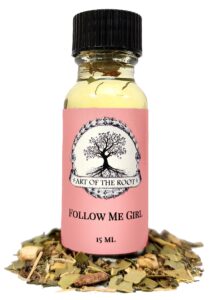 follow me girl oil by art of the root | handmade with herbs & essential oils | conjure, wiccan, hoodoo, pagan & magick intentions| fidelity, love, passion & commitment rituals