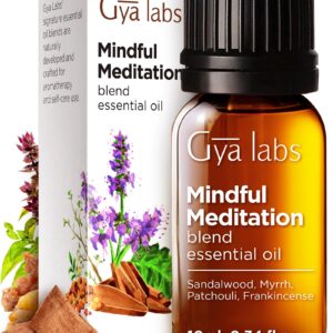 Gya Labs Mindful Meditation Essential Oil Blend (0.34 fl oz) - Natural Meditation Essential Oil - Grounding & Relaxing