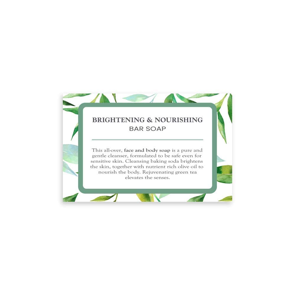 Bodipure Green Tea Bar Soap - Refreshing and Moisturizing Soap For Face and Body - With Olive Oil and Baking Soda 4.4 Ounces, 3 Bars