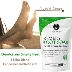 Remedy Soap Tea Tree Oil Body Wash + Tea Tree Oil Foot Soak with Epsom Salt Mint, Helps Body Odor, Athlete’s Foot, Jock Itch, Ringworm, Yeast Infections, Skin Irritations, Soothes Sore Tired Feet