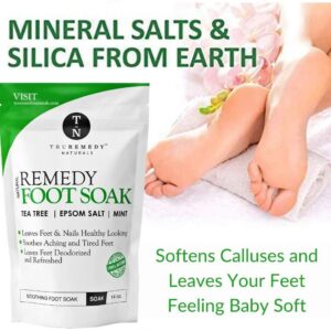 Remedy Soap Tea Tree Oil Body Wash + Tea Tree Oil Foot Soak with Epsom Salt Mint, Helps Body Odor, Athlete’s Foot, Jock Itch, Ringworm, Yeast Infections, Skin Irritations, Soothes Sore Tired Feet