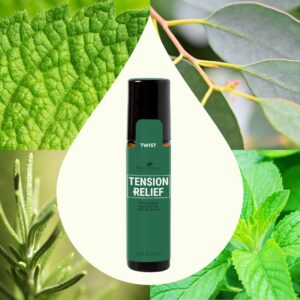 Plant Therapy Tension Relief Essential Oil Blend Pre-Diluted Roll-On 10 mL (1/3 oz) 100% Pure, Therapeutic Grade Essential Oils Diluted in Fractionated Coconut Oil