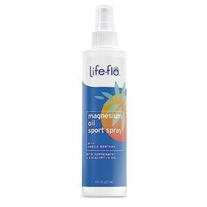 Life-flo Magnesium Oil Sport Spray, with Magnesium Chloride from The Zechstein Seabed Plus Arnica, Calms and Refreshes Muscles and Joints After Exercise, 60-Day Guarantee, Not Tested on Animals, 8oz