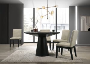 dining room kitchen table chairs set model 3086 5pc color ebony complete set 1 table with 4 chairs