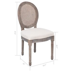 YPWRENH Modern Upholstered Dining Room Chair Dining Chairs 4 pcs Cream Fabric for Kitchen, Dining Room, Living Room