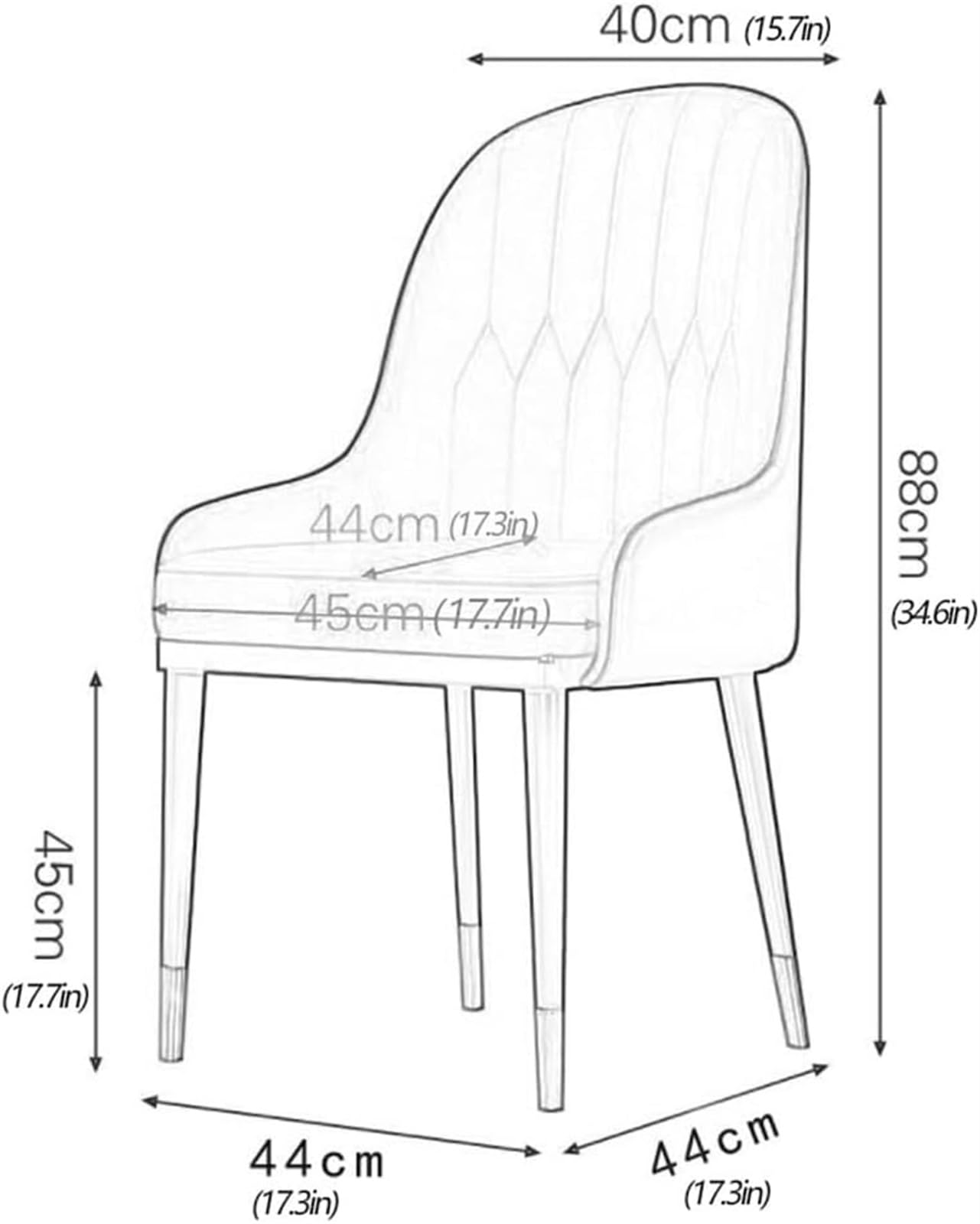 FIXARE Kitchen Leather Dining Chairs Set of 4 Water Proof PU Leather Side Chair with Metal Legs for Dining and Living Room Chairs (Color : Yellow+Gray)