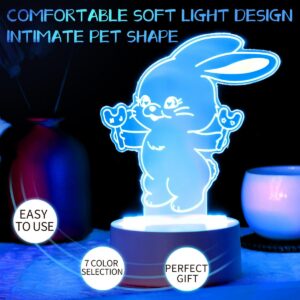 X9H8N9 Kpop LED Night Light 7 Colors Remote Adjustable Bunnies NightLight Bedside Lamp for New Nwjns Jeans Bunny Bunnies