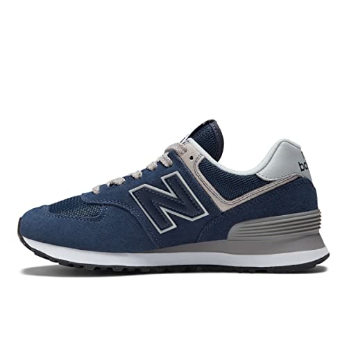 New Balance Women's 574 Core Sneaker, Navy/White, 8.5