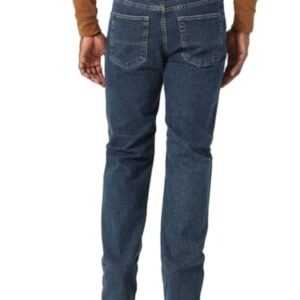 Wrangler Authentics Men's Regular Fit Comfort Flex Waist Jean, Dark Stonewash, 36W x 30L