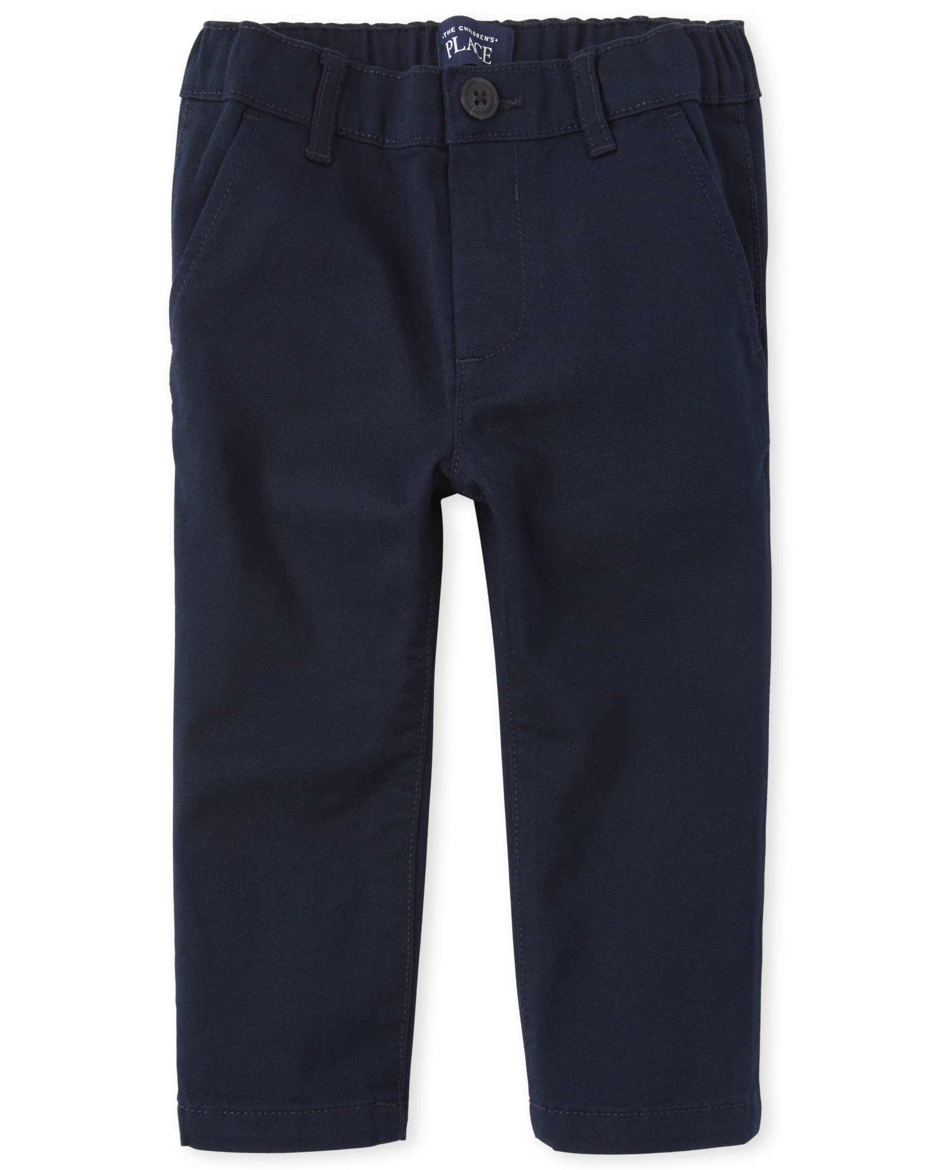 The Children's Place Baby Boys' and Toddler Stretch Chino Pants, New Navy Single, 2T