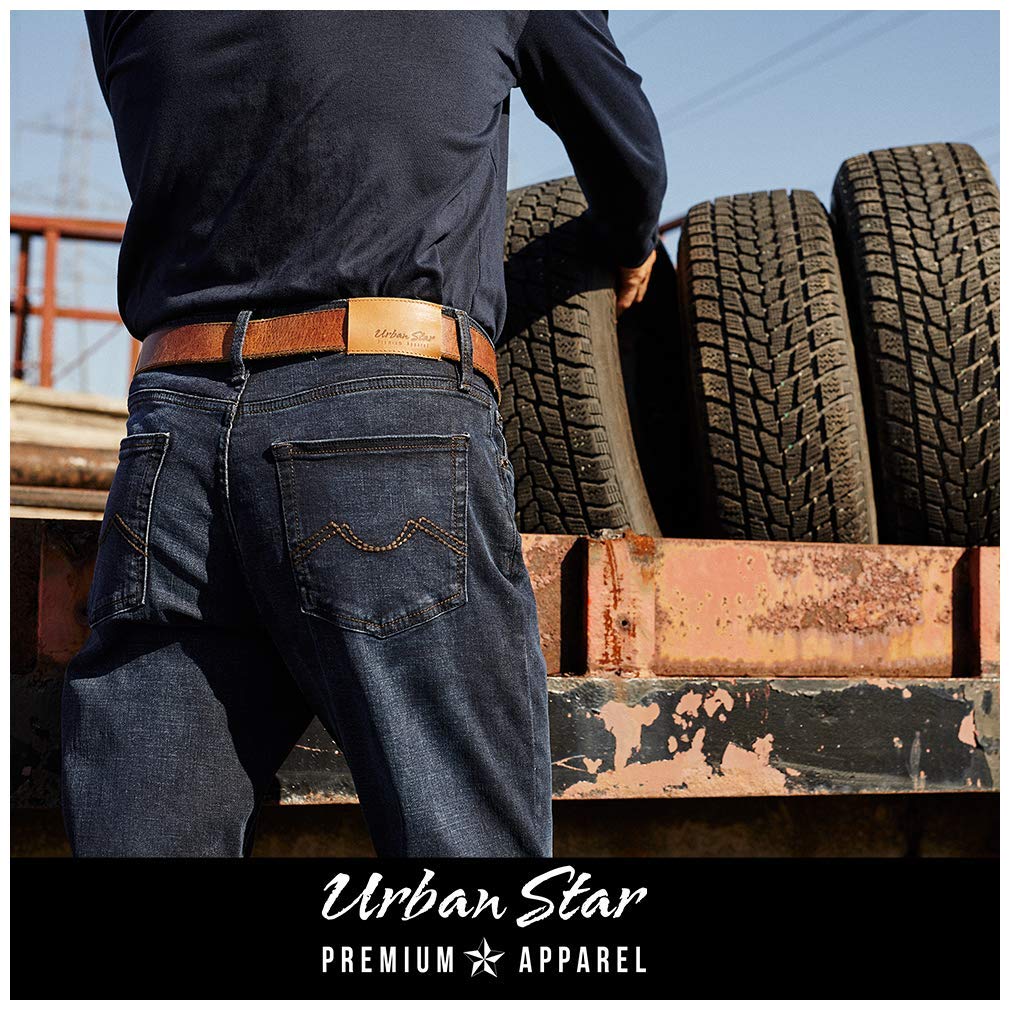 Urban Star Mens Jeans Relaxed Fit – Straight Leg Stretch Jeans for Men – Ultimate Comfort Superflex Pants Dark Blue 36W x 30L