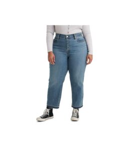 levi's women's plus size wedgie straight jeans, love in the mist, 16