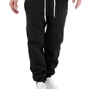 Southpole Men's Basic Active Fleece Jogger Pants-Regular and Big & Tall Sizes, BK, M