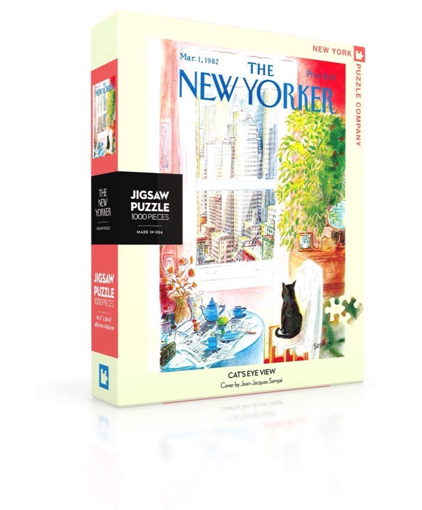 New York Puzzle Company - New Yorker Cat's Eye View - 1000 Piece Challenging Jigsaw Puzzle for Adults by Jean-Jacques Sempé