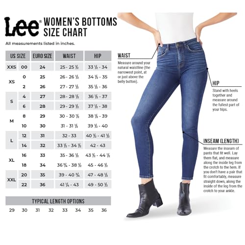 Lee Women's Missy Relaxed-Fit Side Elastic Tapered-Leg Jean, Dark Indigo, 14