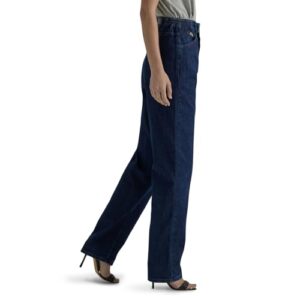 Lee Women's Missy Relaxed-Fit Side Elastic Tapered-Leg Jean, Dark Indigo, 14