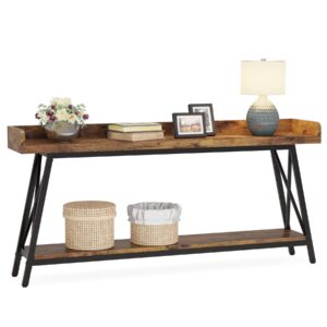 little tree 70.9 inch long console table behind couch, narrow entryway table