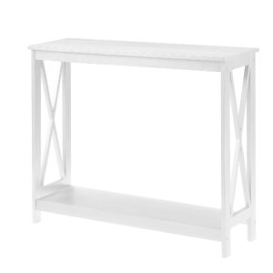 Convenience Concepts Oxford Console Table with Shelf, White