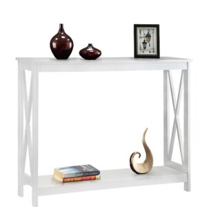 Convenience Concepts Oxford Console Table with Shelf, White