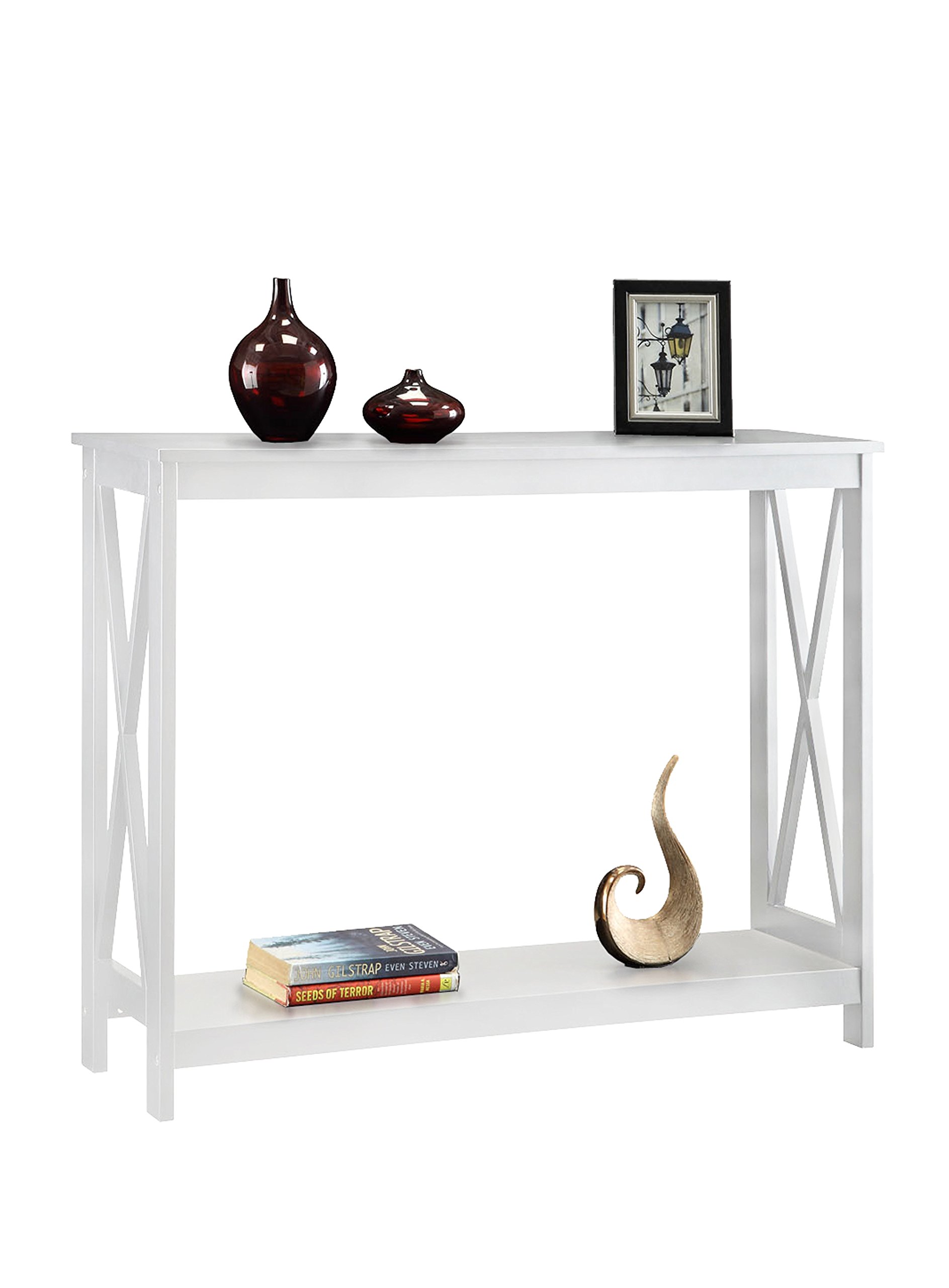 Convenience Concepts Oxford Console Table with Shelf, White