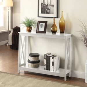 Convenience Concepts Oxford Console Table with Shelf, White