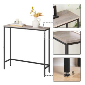 HOOBRO Narrow Console Table, 29.5" Small Entryway Table, Thin Sofa Table, Side Table, Display Table, for Hallway, Bedroom, Living Room, Foyer, Greige and Black BG75XG01