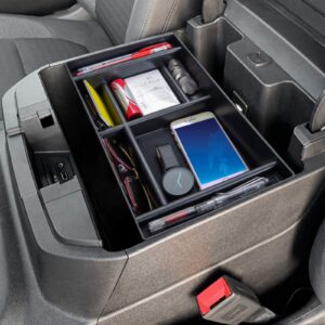 PIMCAR Center Console Organizer Compatible with 2019-2022 Chevy Silverado 1500/GMC Sierra 1500 & 2020-2023 Chevy Silverado/GMC Sierra 2500 HD/3500 HD (Full Console w/Bucket Seats ONLY) Black Trim