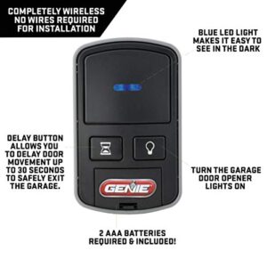 Genie Intellicode Garage Door Opener Wireless Wall Console for use with Genie Openers Made after 2013 - Model GWWC-R,Black